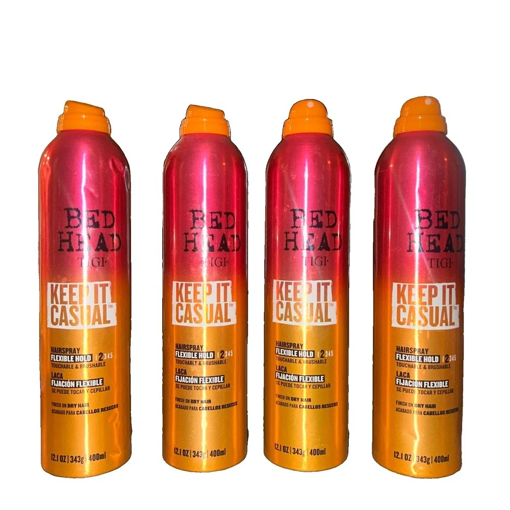 Bed Head TIGI Keep It Casual Hairspray Flexible Hold 12.1 oz  x 4pk  No Caps NEW